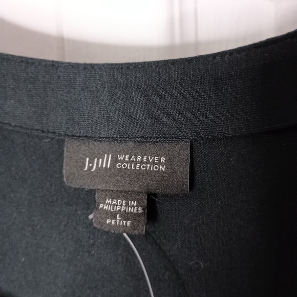 J Jill Tunic Womens L Top Black Floral Bird Springtime Square Neck Rayon Top NWT - Picture 3 of 5